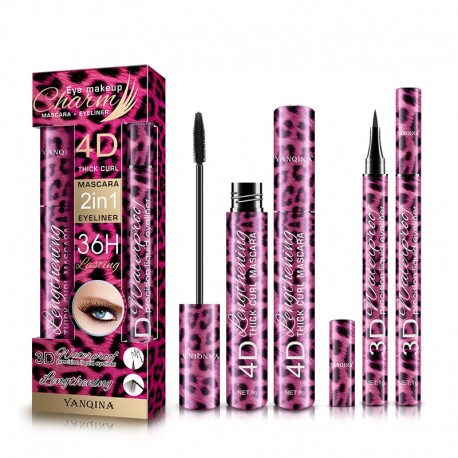 YANQINA Liquid Eyeliner Pencil+4D Waterproof Mascara Set 