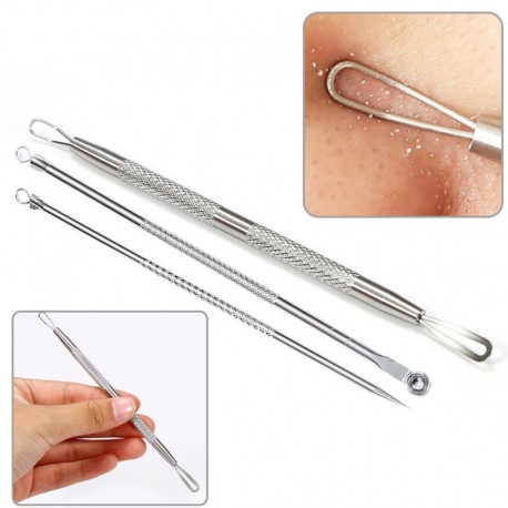  Blackhead Comedone Acne Pimple Blackhead Blemish Remover Tool Spoon For Face Skin Care Tool Needles Facial Pore Cleaner