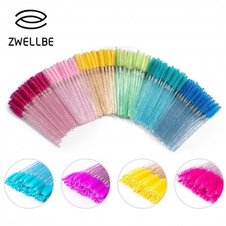  zwellbe New Good Quality Disposable Eyelash Eye Lash Makeup Brush Mini Mascara Wands Brush Eyelash Extension Tool