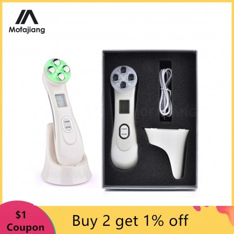 Facial Skin Rejuvenating Face Lifting Skin Tightening Device RF EMS Mesotherapy LED Photon Blackhead Acne Remover Anti Wrinkle