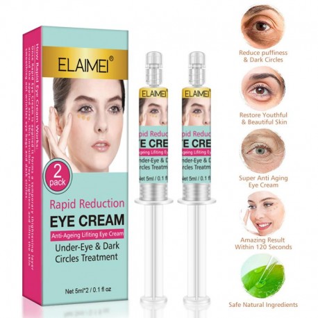 2pc Eye Serum 120s Instant Lifting Pump Eye Cream Anti Wrinkles Effect Lasting Remove Eye Bag Eye Circle Fine Lines Cream TSLM1