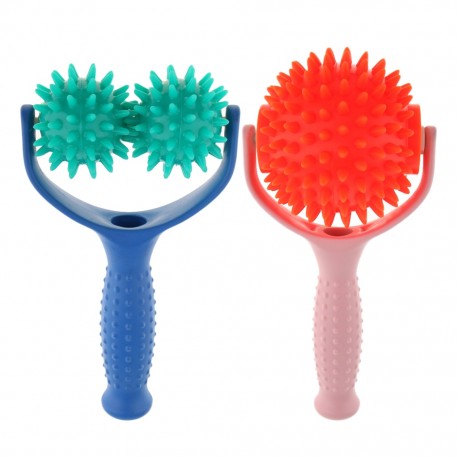 2pcs Spiky Massage Roller Handheld Massage Balls for Back Shoulder Neck Trigger Point Plantar Fasciitis Muscle Relieve