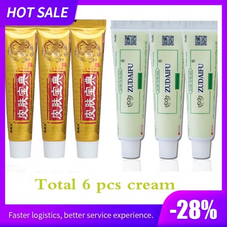 6pcs/3pcs ZUDAIFU Original Psoriasis Dermatitis Eczema Pruritus Skin Problems Cream+3pcs pifubaodian cream skin care no box|Crea