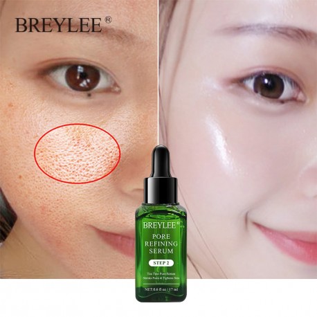 BREYLEE Shrink Pores Serum Pore Tightens Refining Moisturizing Essence Whitening Anti aging Oil Control Facial Essence Skin Care