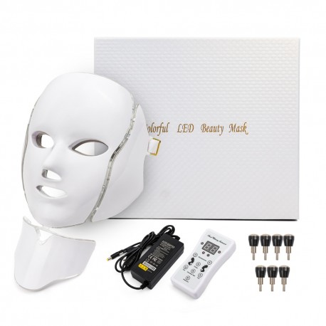 7 Colors Light LED Facial Photon Therapy Beauty Machine With Neck Skin Rejuvenation Face Care Anti Acne Whitening Instrument|LED