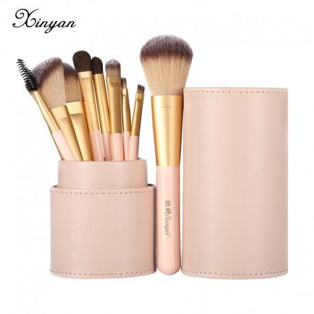 XINYAN Candy Makeup Brush Set Pink Blush Eyeshadow Concealer Lip Cosmetics Make up For Beginner Powder Foundation Beauty Tools|E