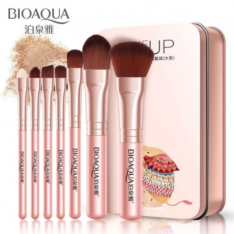 7Pcs/set Makeup Brush Set Lip Brush Makeup Foundation Do not Eat Powder Beauty Make up Tools Set With Tin Box|Eye Shadow Applica