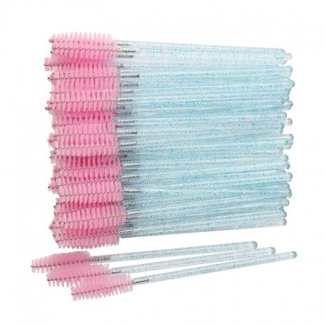 50 pcs Cosmetic Eyelash Brush  Crystal Mascara Wands Applicator Diamond Eyelashes brushes Disposable Make Up brushes Tools|Eye S