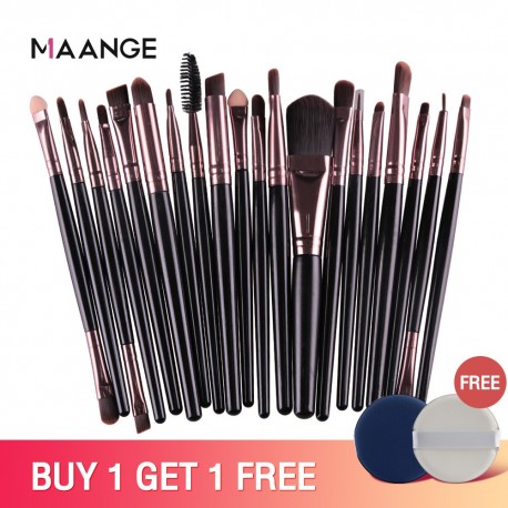 MAANGE 20 Pcs Makeup Brush Set Pro Eyeshadow Blending Foundation Powder Eyebrow Brush Double Head Brush Beauty Make Up Kits Tool