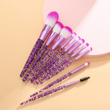 10Pcs/Set Transparent Makeup Brushes Tool Set Cosmetic Powder Eye Shadow Foundation Blush Blending Beauty Make Up Brushes|Eye Sh