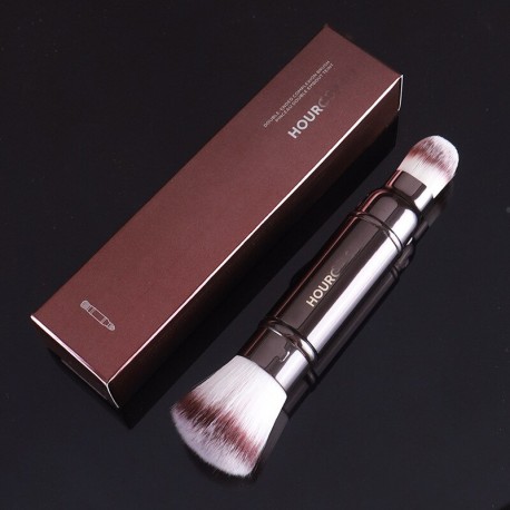 Double ended Complexion brush Foundation Makeup brushes Powder Make up brush Professional Cosmetic tool metal handle with case|E