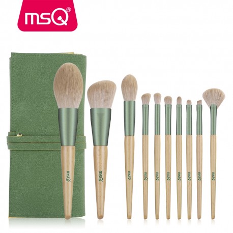 MSQ 10PCS Makeup Brushes Set Foundation Powder Blush Eyeshadow Concealer Eyebrow Eye Fan Make Up Brush Cosmetics Beauty Tools|Ey
