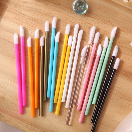 100 pcs Disposable Lip Brush Soft Lipstick Mascara Gloss Wands Applicators Eyelash tool Cleaner Beauty women Make Up Tool|Eye Sh
