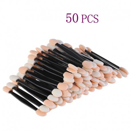 New 50/5 PCS Disposable Eyeshadow Brush Dual Sided Sponge Nylon Sets Make up Eye Shadow Brushes For Cosmetic Applicator Makeups|