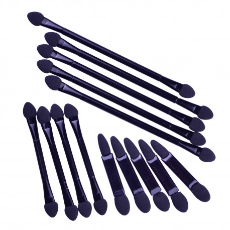 10pcs Double Head Sponge Eye Shadow Eyeliner Brush Black Applicator Beauty Makeup Tools Foundation Makeup Brushes Tool Set|Eye S