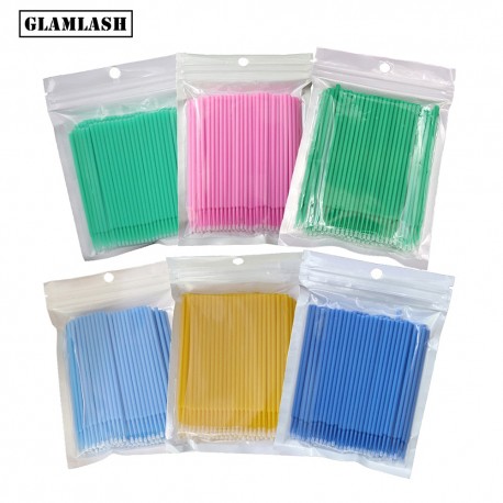 100pcs/Pack Durable Disposable Micro Make Up Brushes Eyelash Extension Eye Lash Glue Brush Micro applicators Sticks Makeup Tools