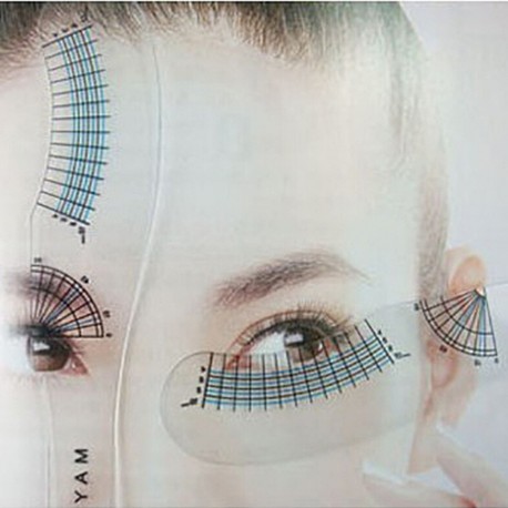 Eyebrow stencils Eyelash Ruler measure eyelashes length and Curling degree ruler portable and easy use eye lash tools X0424 1 10