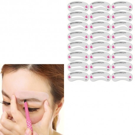 Professional Reusable Eyebrow Stencil Set Eye Brow DIY Drawing Guide Styling Shaping Grooming Template Card Easy Makeup Kit|Eyeb