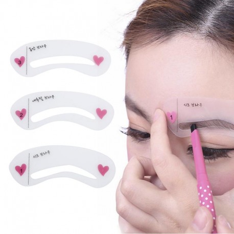 3 pcs Pro Reusable Eyebrow Stencil Set Eye Brow DIY Drawing Guide Styling Shapin PVC Eyebrow Stencil makeup tools free ship|Eyeb