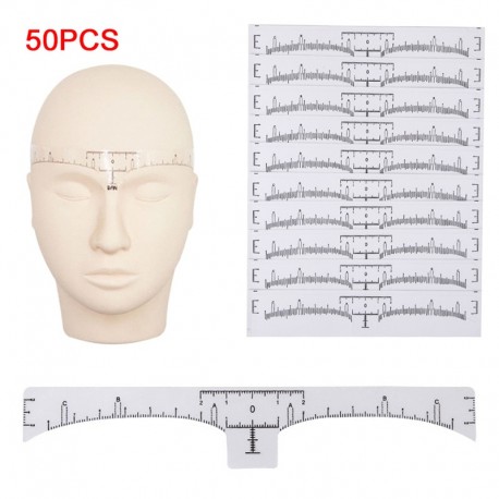 50pcs Eyebrow Stencil Reusable Semi Permanent Makeup Microblading Measure Tattoo Ruler Tools Eyebrow Stencils|Eyebrow Stencils| 