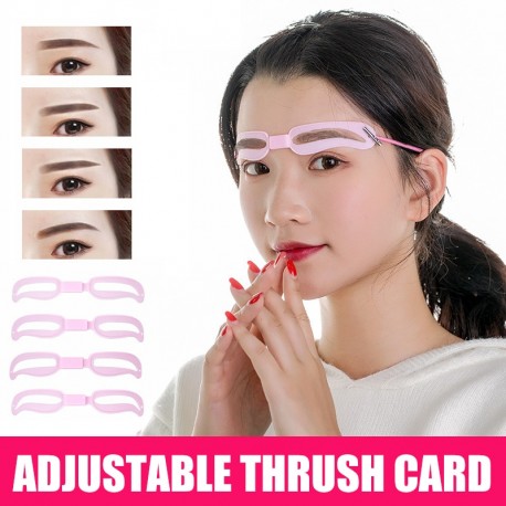 Eyebrow Stencil 4PCS Eyebrow Shaper Kit Reusable Eyebrow Template with Strap 3 Minutes Makeup Tools for Eyebrows JAN88|Eyebrow S