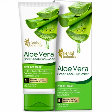 Oriental Botanics Aloe Vera, Green Tea & Cucumber Peel Off Mask, 100ml