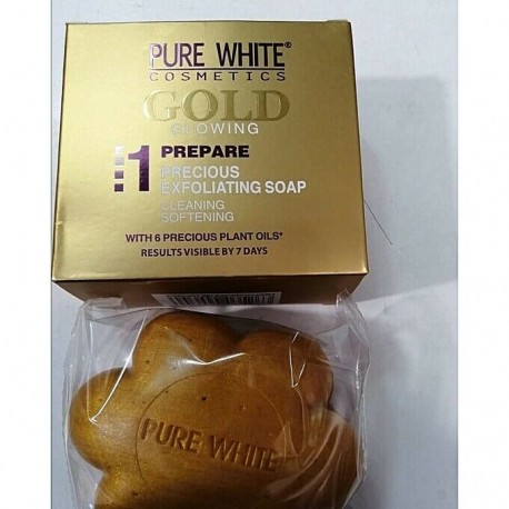 1 x Pure White Gold Glowing Exfoliating Soap 150g