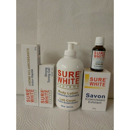 Sure White Supreme Lightening  Body Lotion 500ml, Serum, Soap, Gel and Cream
