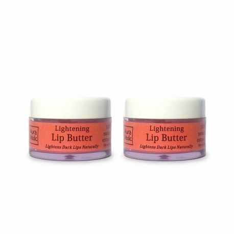 2 X Auravedic Lightening Lip Butter, 8gm (Pack Of 2) 100% Natural Ingredients
