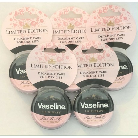 5 Pack Vaseline Lip Therapy Pink Bubbly