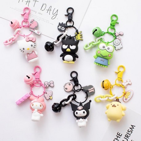 Cute Anime Kuromi Melody Hello Kitty Keychain Penguin Women Bag Pendant Key Chain