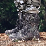 Men Waterproof Leather Boots Hunting Camouflage