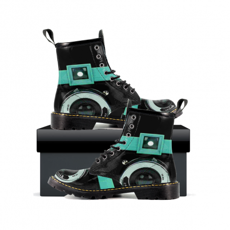 Vintage Camera - Men's Leather Boots