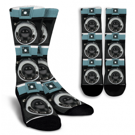 Vintage Camera Crew Socks