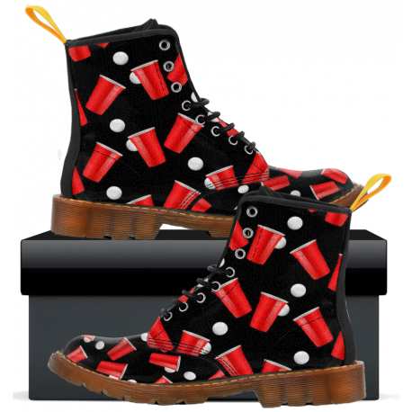 Beer Pong - Mens Canvas Boots, Dad gift, anniversary gift, brother gift