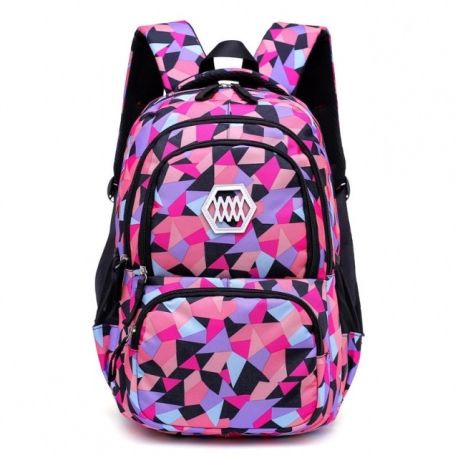 Girls Backpack for School Geometric Print