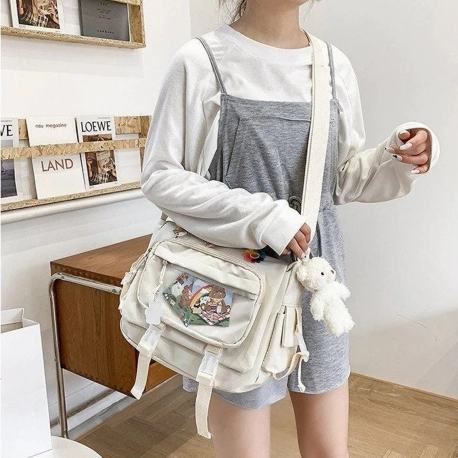 Ita Shoulder Bag - Kawaii Messenger Bag - Cute Badge Bag - Cute Ita Bag - Ita Bag Crossbody - Cute Messenger Bag