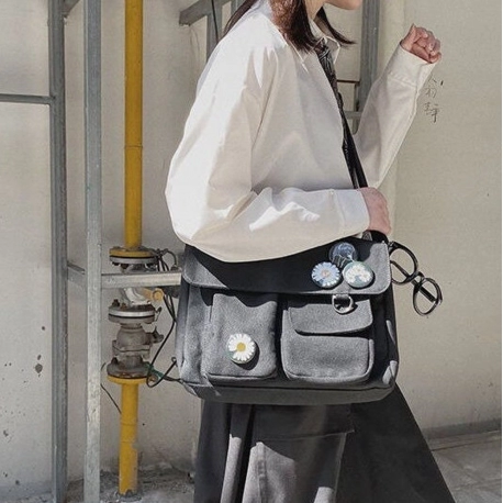 Cute Messenger Bag - Ita Shoulder Bag - Kawaii Messenger Bag - Cute Badge Bag - Postman Bag - Ita Bag Crossbody
