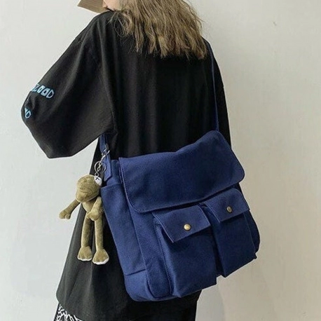 Minimalist Large Crossbody Bag - Minimalist Cute Shoulder Bag - Japanese Shoulder Bag - Minimalist Canvas Bag - Vintage Aestheti