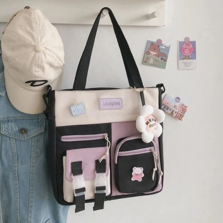 Kawaii Tote Bag - Cute Messenger Bag - Kawaii School Bag - Japanese Shoulder Bag - Pastel Aesthetic Bag
