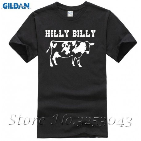 Hilly Billy T Shirt Cow Dairy Farm Country Redneck Animal Graphic Tee Shirt