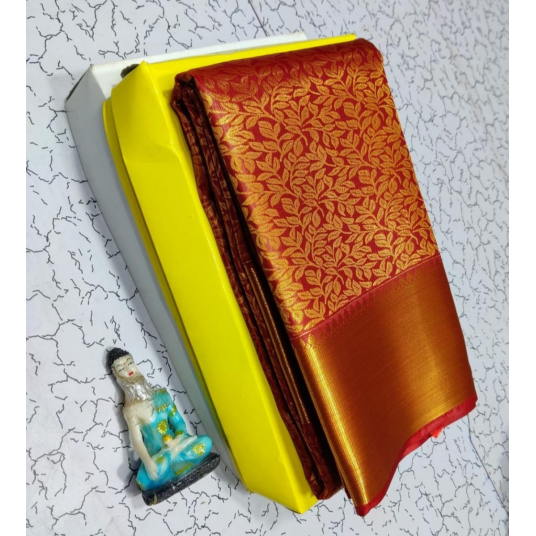 Kanjivaram Blended Saree  Leaf pattern