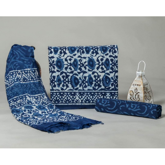 Dress material Pure Cotton Blue