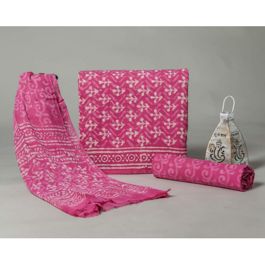 Dress material Pure Cotton Pink