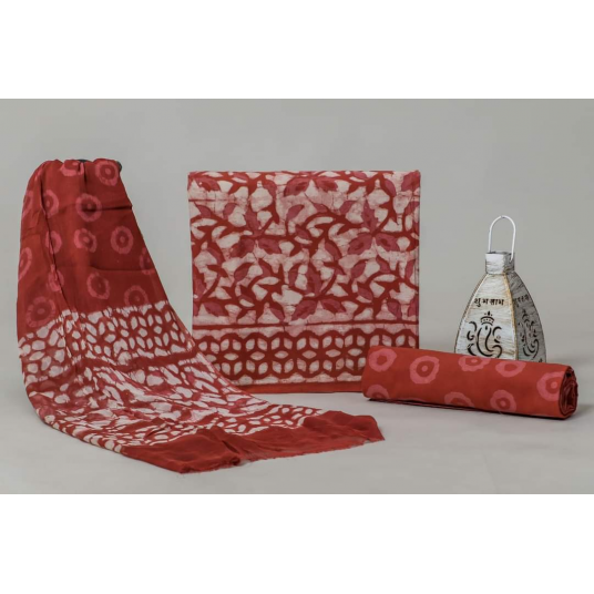 Dress material Pure Cotton Red