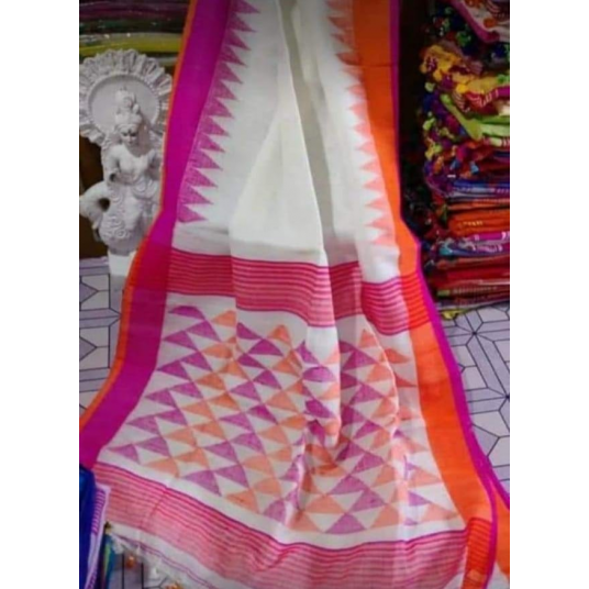 Linen Saree in Red