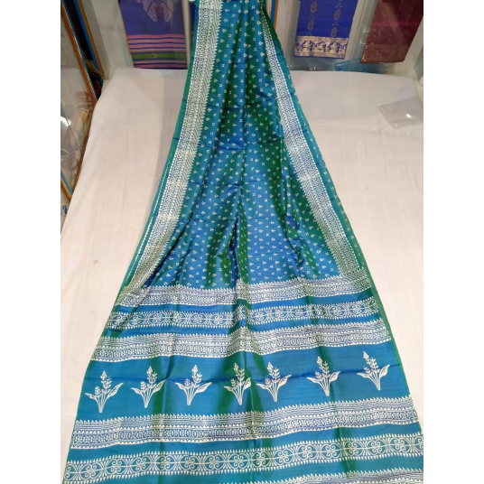 Saree Bishnupur Silk Light-Blue