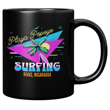Playa Popoyo Departamento De Rivas Nicaragua Taza Negra De Cafe 11 oz