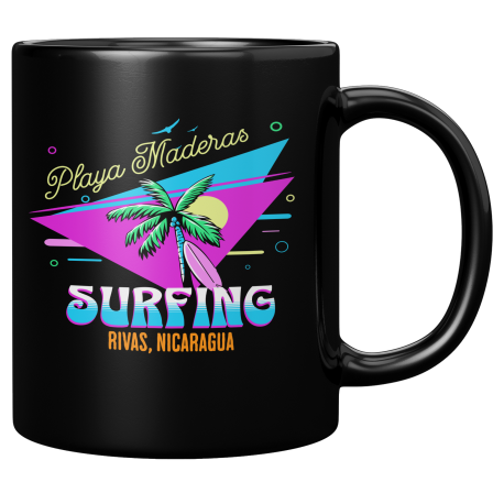 Playa Maderas Departamento De Rivas Nicaragua Taza Negra De Cafe 11 oz