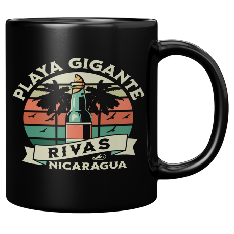 Playa Gigante Departamento De Rivas Nicaragua Taza Negra De Cafe 11 oz